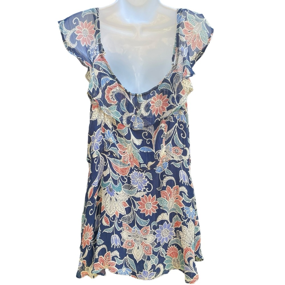 Anthropologie Maeve Off The Shoulder Flowy Floral Blouse Ruffle Top Size 14 - Picture 6 of 16